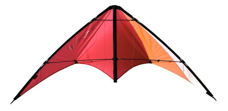 Elliot Drops Zweileiner-Lenkdrachen/Stabdrachen (2-Leiner) rtf (flugfertig) 160 cm x 75 cm Cfk-Vollstab 4 mm rot/orange/weiß